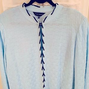 Ming Wang Baby Blue Cardigan Jacket 1x